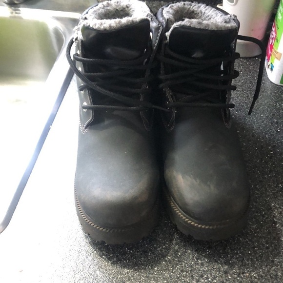 SMART FIT BLACK LACE UP WATERPROOF Combat BOOTS SIZE 5.5 - Picture 7 of 9